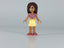 Andrea, Bright Light Yellow Shorts, Magenta and White Striped Bikini Top