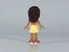 Andrea, Bright Light Yellow Shorts, Magenta and White Striped Bikini Top