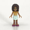 Andrea, Light Aqua Layered Skirt, Bright Light Orange Top