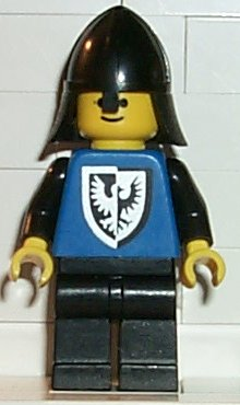 LEGO Minifigure-Black Falcon - Black Legs, Black Neck-Protector (old style torso with rounder bottom)-Castle / Black Falcons-CAS101-Creative Brick Builders