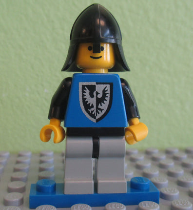LEGO Minifigure-Black Falcon - Light Gray Legs with Black Hips, Black Neck-Protector-Castle / Black Falcons-CAS103-Creative Brick Builders