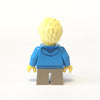 LEGO Minifigure-Boy, Dark Azure Hoodie with Green Striped Shirt, Dark Tan Short Legs, Freckles-Town / City-CTY657-Creative Brick Builders
