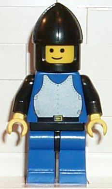 LEGO Minifigure-Breastplate - Blue with Black Arms , Blue Legs with Black Hips, Black Chin Guard-Castle-CAS187-Creative Brick Builders