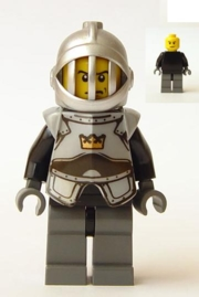 LEGO Minifigure-Fantasy Era - Crown Knight Plain with Breastplate, Grille Helmet, Scowl-Castle / Fantasy Era-CAS334-Creative Brick Builders
