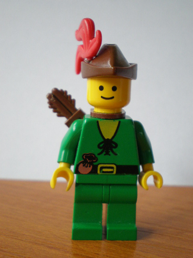 LEGO Minifigure-Forestman - Pouch, Brown Hat, Red 3-Feather Plume, Quiver-Castle / Forestmen-CAS320-Creative Brick Builders