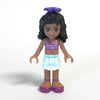 LEGO Minifigure-Kate, Light Aqua Layered Skirt, Magenta Bikini Top, Dark Purple Flower-Friends-FRND057A-Creative Brick Builders