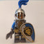 LEGO Minifigure-King's Knight Armor with Lion Head with Crown, Helmet with Fixed Grille, Blue Plume-Castle-Creative Brick Builders