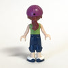 LEGO Minifigure-Mia, Dark Blue Cropped Trousers, Lime and White Striped Top, Helmet-Friends-FRND110-Creative Brick Builders