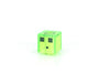 Minifigure, Head Modified Cube with 3 Dark Green Squares Pattern (Minecraft Slime)