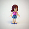 LEGO Minifigure-Olivia, Sand Blue Skirt, Bright Pink Top with Magenta Trim-Friends-FRND079-Creative Brick Builders