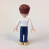 LEGO Minifigure-Peter, Dark Blue Trousers, White Shirt and Red Tie, Dark Tan Shoes-Friends-FRND019-Creative Brick Builders