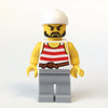 LEGO Minifigure-Pirate 2 - Red And White Stripes, Light Bluish Gray Legs, Beard-Pirates / Pirates III-PI169-Creative Brick Builders