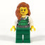 LEGO Minifigure-Police - City Bandit Female with Green Overalls, Dark Orange Female Hair over Shoulder, Peach Lips Smirk-Town / City-CTY745-Creative Brick Builders