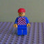 LEGO Minifigure-Red & White Stripes - Blue Legs, Red Cap-Train-TRN048-Creative Brick Builders