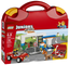 LEGO Set-Vehicle Suitcase - Red-4 Juniors / Gas Station-10659-1-Creative Brick Builders