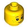 Minifig, Head Black Eyelashes, Brown Eyebrows, Freckles Pattern - Stud Recessed