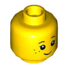 Minifig, Head Black Eyelashes, Brown Eyebrows, Freckles Pattern - Stud Recessed