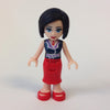LEGO Minifigure-Anna, Red Long Skirt, Dark Blue Sleeveless Blouse Top-Friends-FRND018-Creative Brick Builders