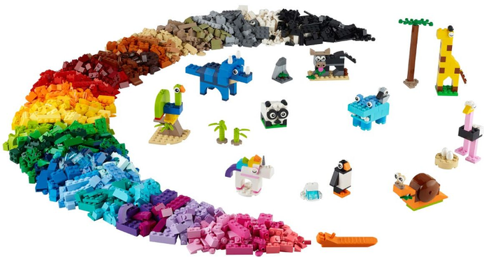 New Classic Bricks outlet and Animals 11011 Creative Building Set - 1500 Pieces