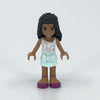 LEGO Minifigure-Chloe, Light Aqua Layered Skirt, White Top-Friends-FRND031-Creative Brick Builders
