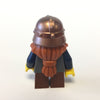 LEGO Minifigure-Dwarf, Dark Orange Beard, Copper Helmet with Studded Bands, Dark Blue Arms-Castle / Fantasy Era-CAS390-Creative Brick Builders