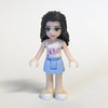 LEGO Minifigure-Emma, Bright Light Blue Skirt, White Top with Pink Flowers-Friends-FRND070-Creative Brick Builders