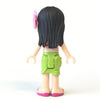 LEGO Minifigure-Martina, Lime Wrap Skirt, Dark Pink Swimsuit Top, Bright Pink Flower-Friends-FRND199-Creative Brick Builders