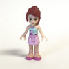 LEGO Minifigure-Mia, Bright Pink Skirt, Light Aqua Halter Neck Top-Friends-FRND022-Creative Brick Builders