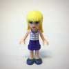 LEGO Minifigure-Stephanie, Dark Purple Shorts, White Plaid Button Shirt-Friends-FRND163-Creative Brick Builders