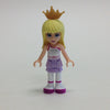 LEGO Minifigure-Stephanie (Lavender Layered Skirt, White Top with Star Belt, Gold Tiara)-Friends-FRND038-Creative Brick Builders