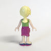 LEGO Minifigure-Stephanie, Magenta Wrap Skirt, Green Top with White Stripes, Hair with Visor-Friends-FRND058-Creative Brick Builders
