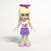 LEGO Minifigure-Stephanie, Medium Lavender Skirt, White Top with Stars, Magenta Bow-Friends-FRND143-Creative Brick Builders