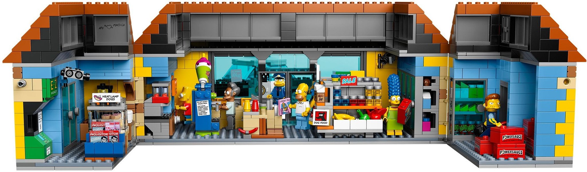 Simpsons Lego Kwik E Mart Display Base & Case Acrylic Box Perspex Model  71016 